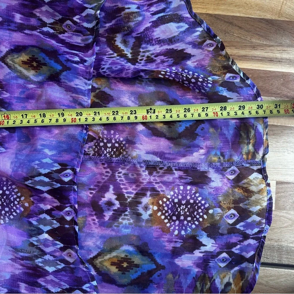 Y2K Knitworks Purple Graphic Patterned High-Low Lined‎ Skirt size XL